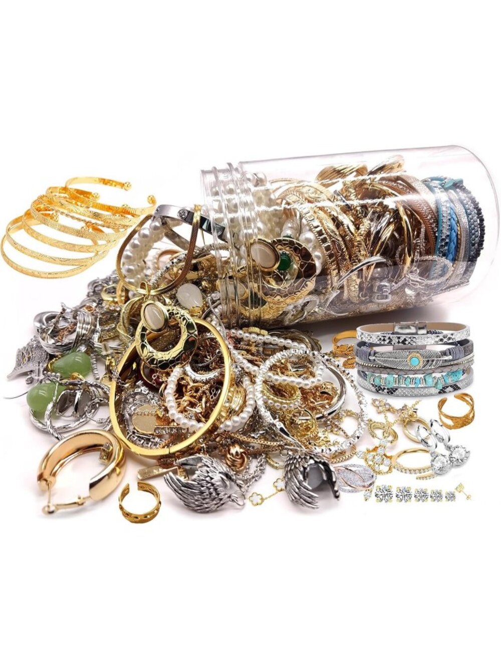 Gold Mystery Jewelry Jar Mixed luxury Gothic Jewelry Set Retro Holiday Gift